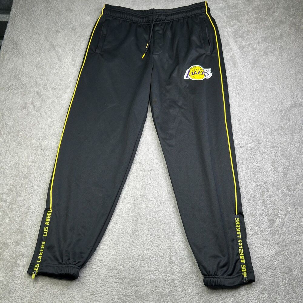 VTG Y2k Ultra Game Los Angeles Lakers NBA Track Pants Mens L Black Fleece Lined
